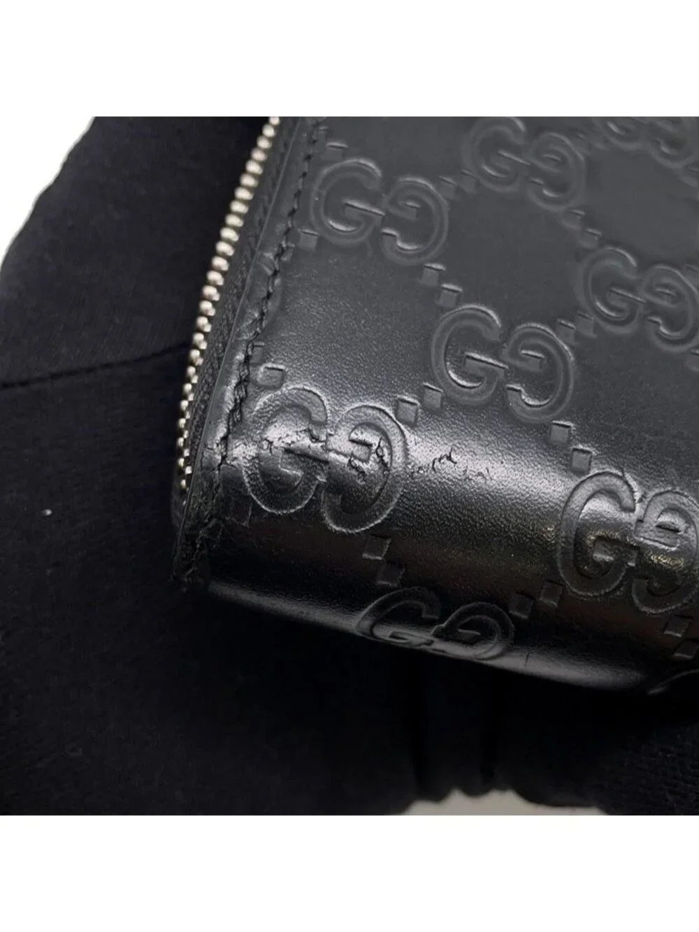 Gucci Wallet GG Supreme Signature New Web Sherry Line Black